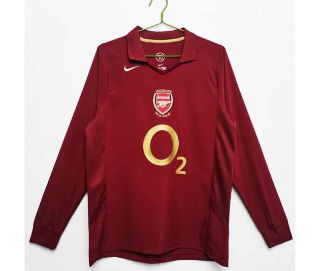 Arsenal FC Long Sleeve Home Retro Soccer Jersey 2005