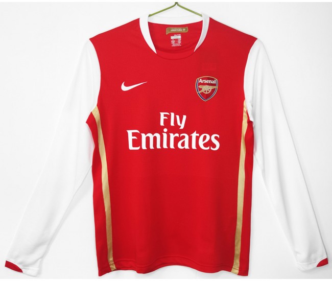 Arsenal FC Men Home Long Sleeve Retro Soccer Jersey 2006