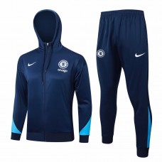 Chelsea Mens Navy Training Hooded Presentation Soccer Tracksuit 2024