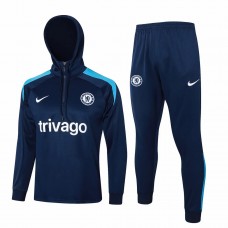Chelsea Mens Navy Training Hooded Technical Soccer Tracksuit 2024