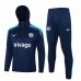 Chelsea Mens Navy Training Hooded Technical Soccer Tracksuit 2024