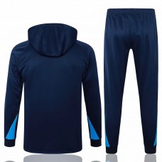 Chelsea Mens Navy Training Hooded Technical Soccer Tracksuit 2024