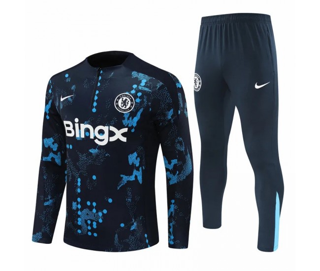 Chelsea Mens Navy Training Technical Soccer Tracksuit 2024
