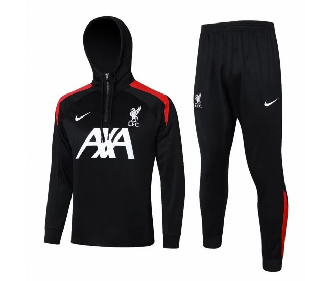 LFC Mens Black Training Hooded Technical Soccer Tracksuit 2024