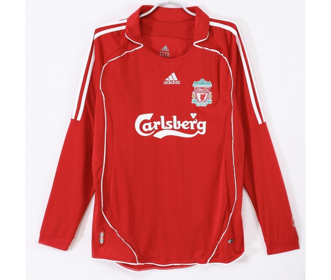Liverpool FC Men Home Long Sleeve Retro Soccer Jersey 2006
