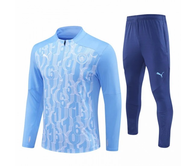 Manchester City FC Mens Blue Training Technical Soccer Tracksuit 2024