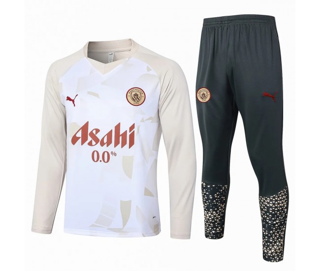 Manchester City FC Mens White Training Technical Soccer Tracksuit 2024