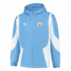 Manchester City Men Pre Match Anthem Full Zip Hoodie Soccer Jacket 2023