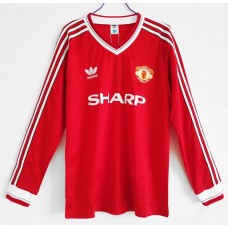 Manchester United FC Long Sleeve Home Retro Soccer Jersey 1986
