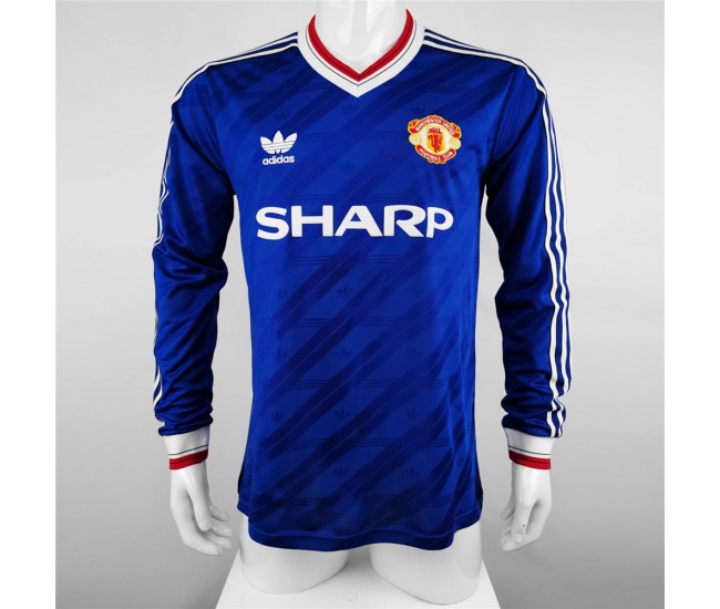 Manchester United FC Long Sleeve Third Retro Soccer Jersey 1986