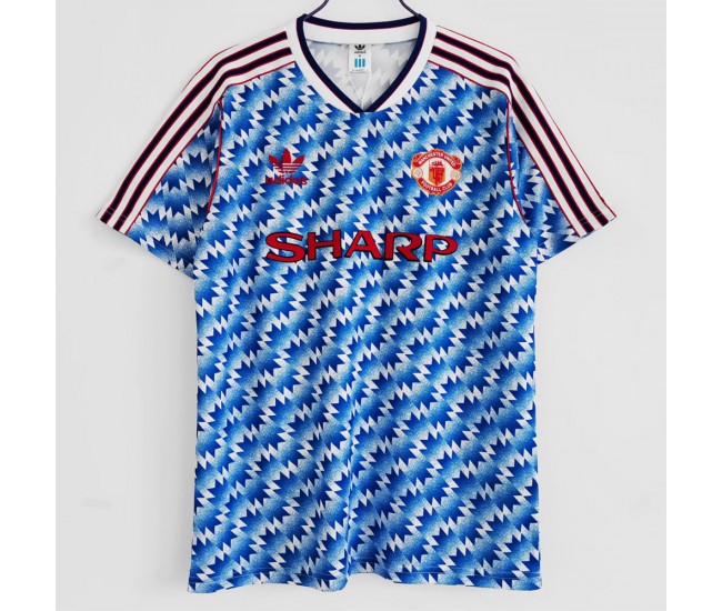 Manchester United FC Men Away Retro Soccer Jersey 1990 Manchester United FC Men Away Retro Soccer Jersey 1990