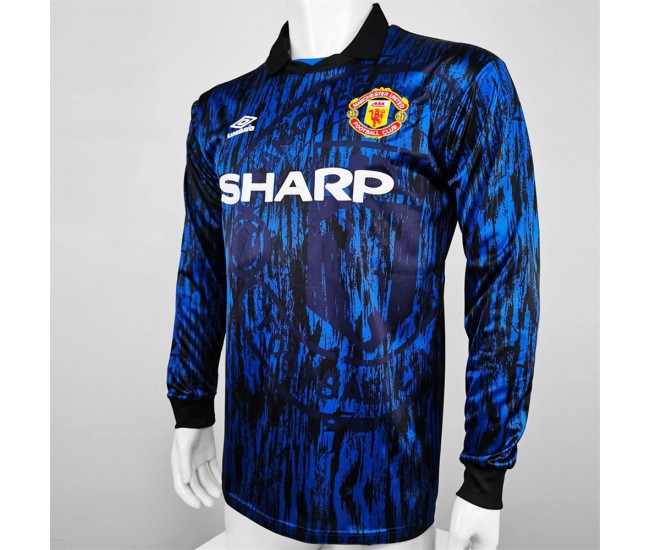 Manchester United FC Long Sleeve Away Retro Soccer Jersey 1992