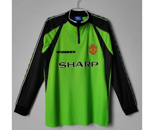 Manchester United FC Long Sleeve Goalkeeper Retro Soccer Jersey 1998