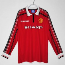 Manchester United FC Long Sleeve Home Retro Soccer Jersey 1998