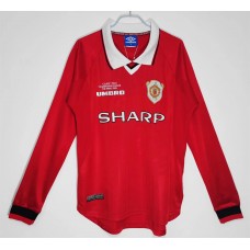 Manchester United FC Long Sleeve Home Retro Soccer Jersey 1999