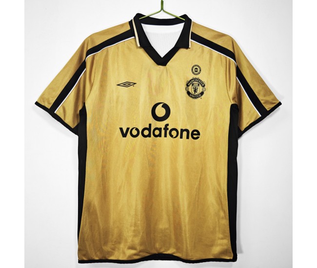 Manchester United FC Centenary Gold Retro Soccer Jersey 2001