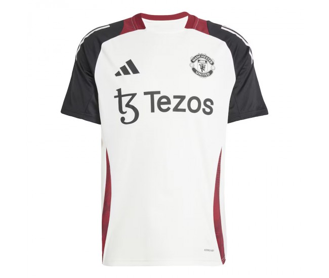 Manchester United Men's Off White Training Soccer Jersey 2024