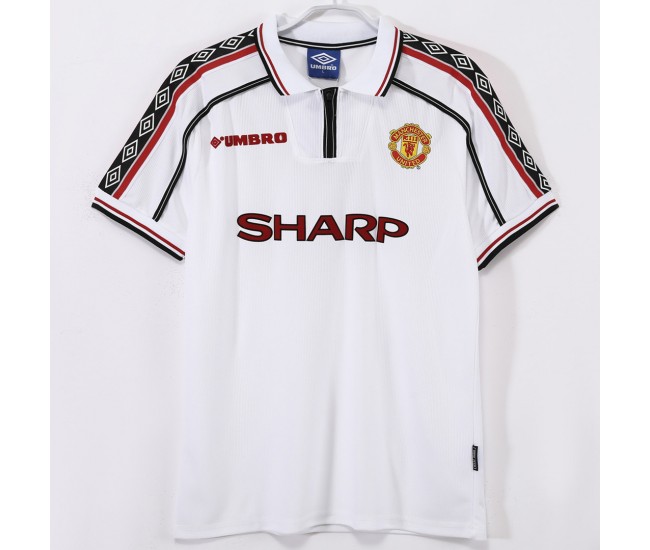 Manchester United FC Men Away Retro Soccer Jersey 1998 Manchester United FC Men Away Retro Soccer Jersey 1998