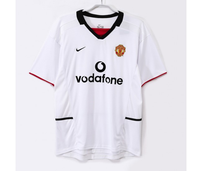 Manchester United FC Men Away Retro Soccer Jersey 2002 Manchester United FC Men Away Retro Soccer Jersey 2002