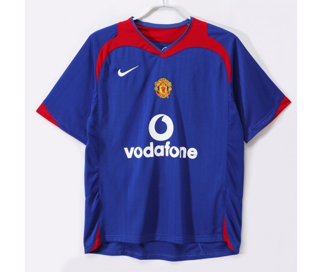 Manchester United FC Men Away Retro Soccer Jersey 2005 Manchester United FC Men Away Retro Soccer Jersey 2005