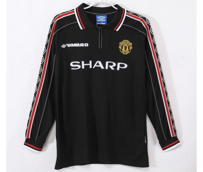 Manchester United FC Men Commemorative Edition Long Sleeve Retro Soccer Jersey 1998 Manchester United FC Men Commemorative Edition Long Sleeve Retro Soccer Jersey 1998