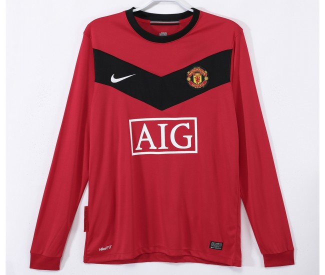 Manchester United FC Men Home Long Sleeve Retro Soccer Jersey 2009 Manchester United FC Men Home Long Sleeve Retro Soccer Jersey 2009
