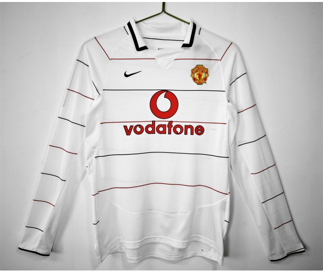 Manchester United FC Men Away Long Sleeve Retro Soccer Jersey 2004 Manchester United FC Men Away Long Sleeve Retro Soccer Jersey 2004