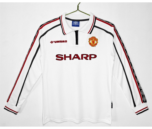Manchester United FC Men Away Long Sleeve Soccer Jersey 1998 Manchester United FC Men Away Long Sleeve Soccer Jersey 1998