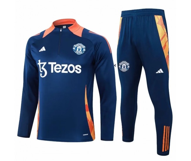 Manchester United FC Mens Navy Training Technical Soccer Tracksuit 2024