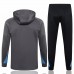 Tottenham Hotspur Mens Grey Training Hooded Technical Soccer Tracksuit 2024