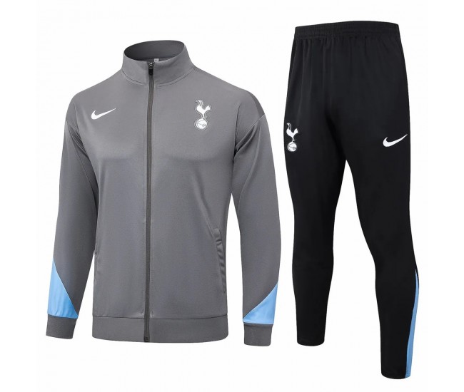 Tottenham Hotspur Mens Grey Training Presentation Soccer Tracksuit 2024