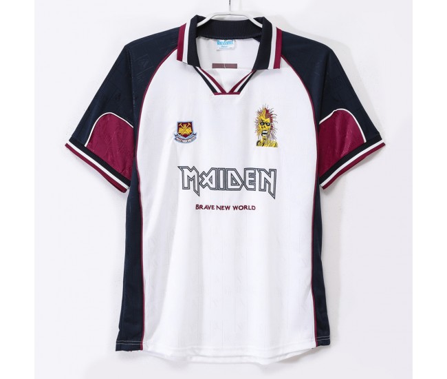 West Ham United Men Iron Maiden Away Retro Soccer Jersey 1999 West Ham United Men Iron Maiden Away Retro Soccer Jersey 1999