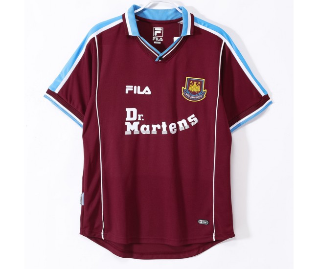 West Ham United Men Home Retro Soccer Jersey 1999