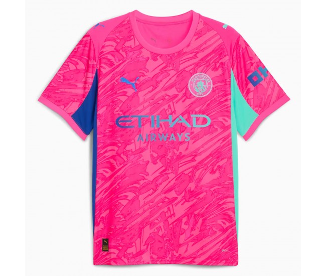 Manchester City Mens Goalkeeper Pink Soccer Jersey 2025