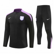 England Mens Black Training Technical Soccer Tracksuit 2024