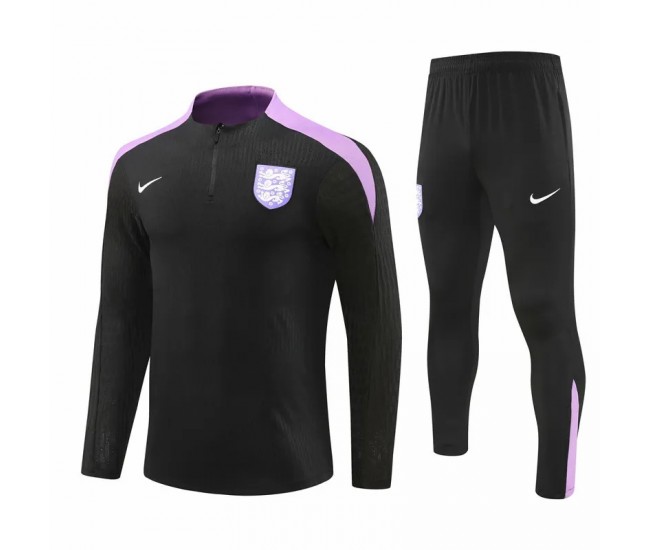 England Mens Black Training Technical Soccer Tracksuit 2024