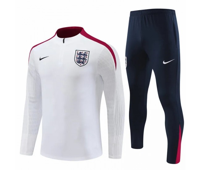England Mens White Training Technical Soccer Tracksuit 2024